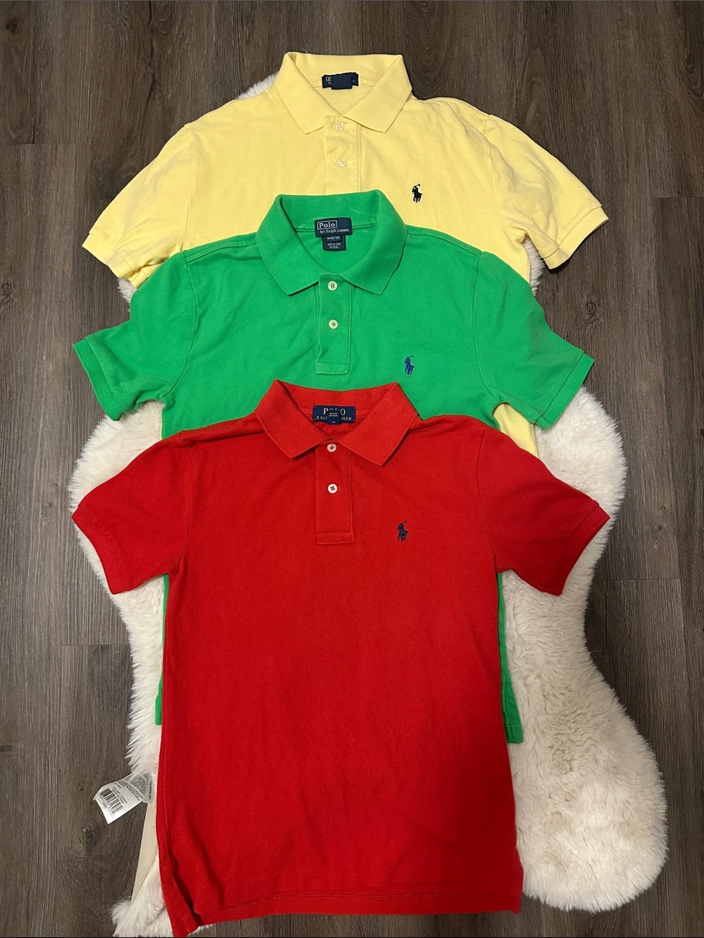 Polo by Ralph Lauren Red, Green & Yellow Kids Polo Bundle size 10/12